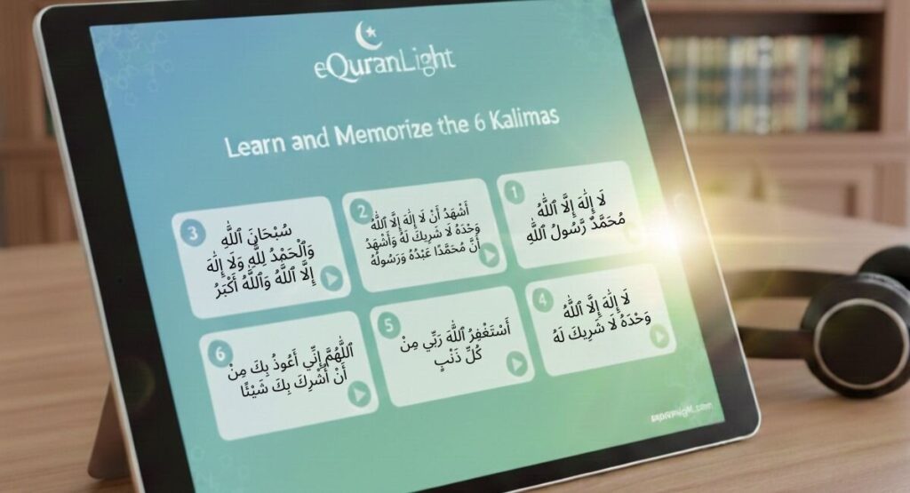 learn 6kalimas with equranlight